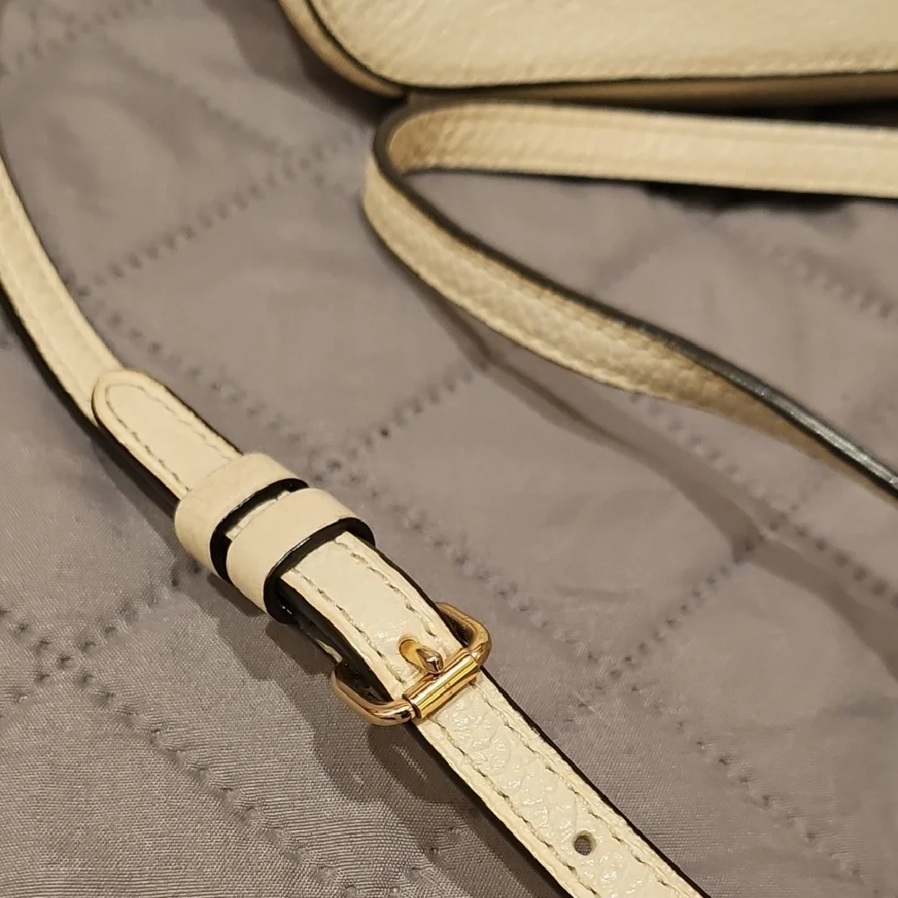 Coach Cream Pebbled Leather Crossbody Bag